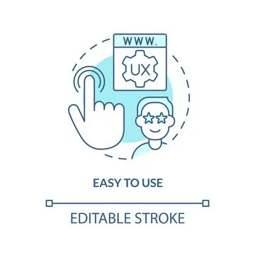 Easy to use turquoise concept icon Stock Illustration