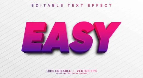 Easy vector text effect with modern style design Stock Illustration