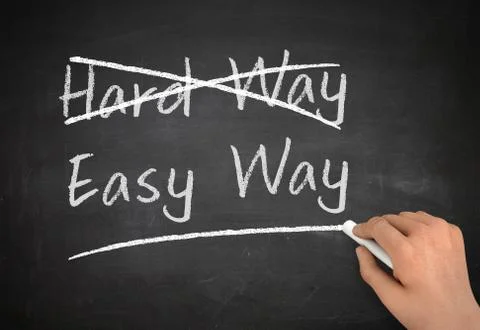 Easy way chalkboard write concept 3d illustration Stock Illustration