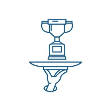 Easy win line icon concept. Easy win flat vector symbol, sign, outline Stock Illustration