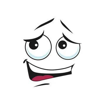 Easygoing smiley sincere smile isolated emoticon Stock Illustration