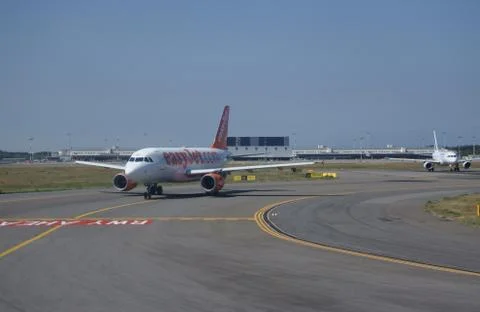 Easyjet airplane Stock Photos