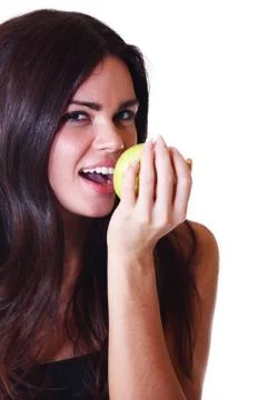 Eat apple Stock Photos