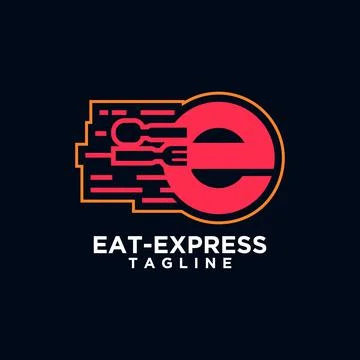 Eat fast logo Stock Illustration