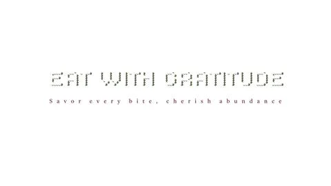 EAT WITH GRATITUDE isolated display type artwork with stacked dimensional shadow Stockillustratie
