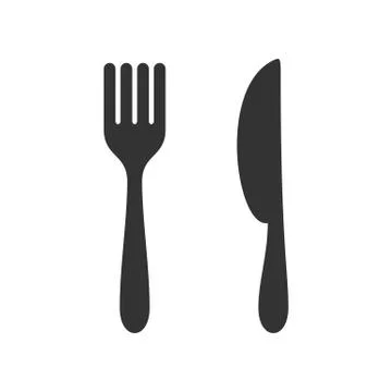 Eat Icon Logo Template - Fork, Knife Illustration Design. Vector EPS 10. Stock Illustration
