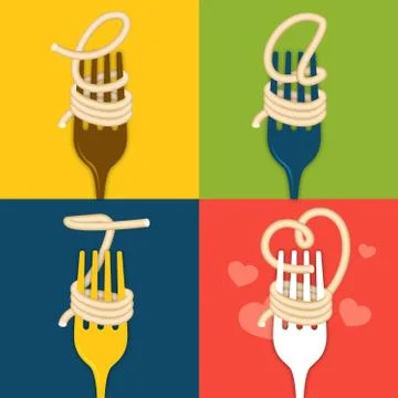 EAT noodles Stock Illustration