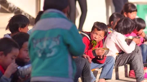 Eat in the poor  school Stock-Footage 67619267