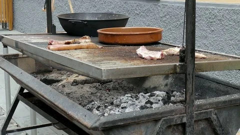 Eat prepare on a grill Stock Footage 71790658