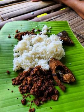 Eat in the rice fields Foto stock