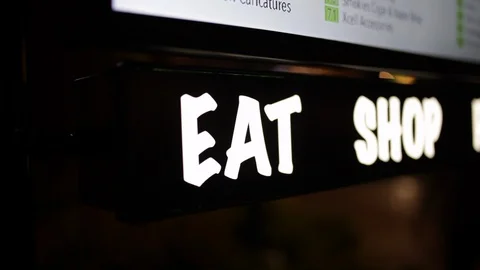 Eat Shop Play Stay Stock Footage