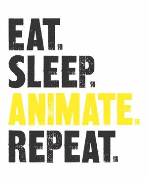 Eat Sleep Animate Repeat Stock Illustration