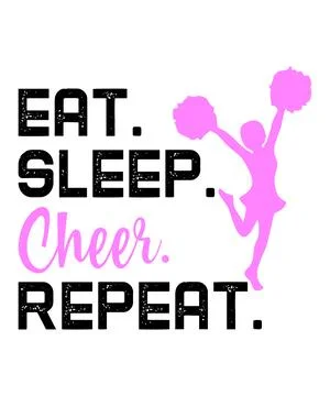 Eat Sleep Cheer Repeat Stock Illustration