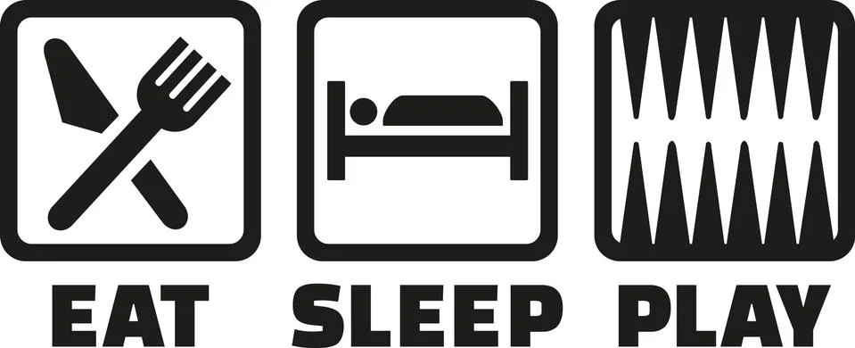 Eat sleep play backgammon Stock Illustration