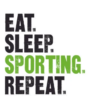 Eat sleep sporting repeat Stock Illustration