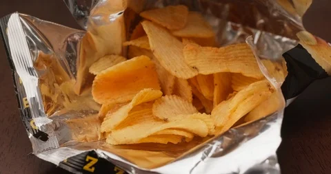 Eat with stack of potato chip Stock Footage 111877832