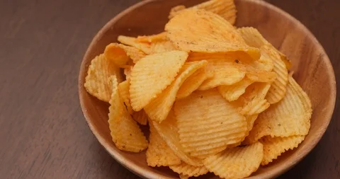 Eat with stack of potato chip Stock Footage 112239263