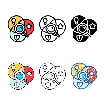 Eat stylized expertise authoritativeness trustworthiness color icon vector Stock Illustration