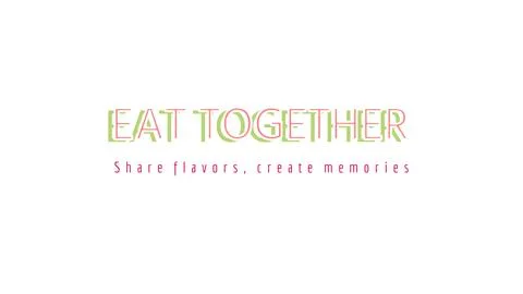 EAT TOGETHER isolated display type artwork with saturated glow cast shadow Stock Illustration