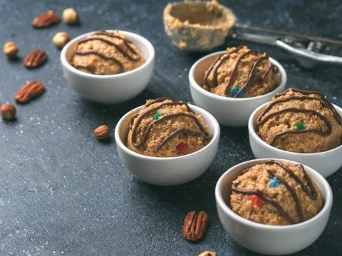 Eatable raw monster cookie dough 스톡 사진