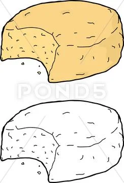 Eaten biscuit Stock Illustration