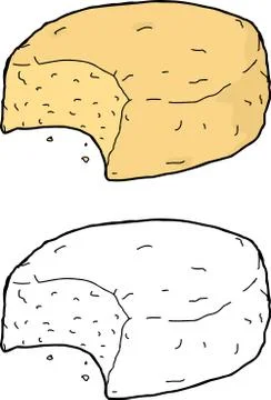 Eaten biscuit Stock Illustration