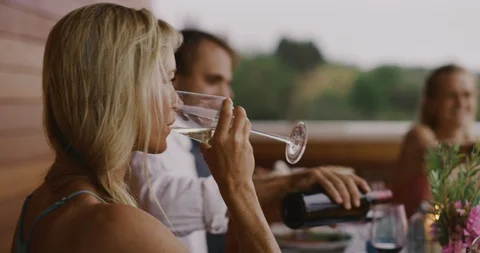 Eating and drinking together Stock Footage 111731119