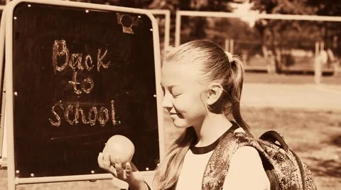 Eating apple Stock Footage 42703159