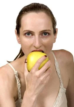 Eating apple Stock Photos