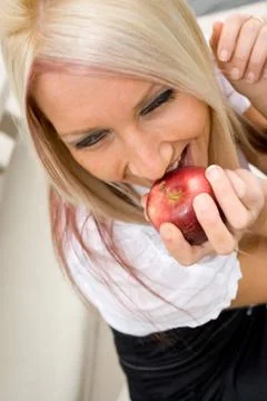 Eating an Apple Stock Photos