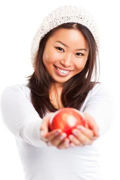 Eating apple Stock Photos