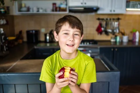 Eating apple Stock Photos