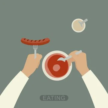 Eating background. Stock Illustration