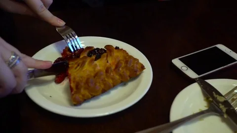 Eating Blueberry Cake Stock Footage 73828665