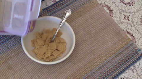 Eating A Bowl Of Cereal Timelapse Stock Footage 4886341