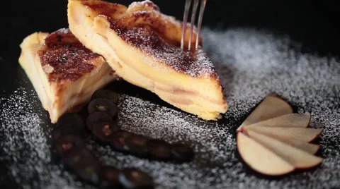 Eating Bread And Butter Pudding Video stock 57663080