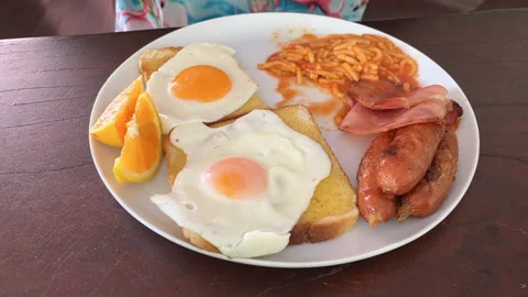 Eating Breakfast in time lapse Stock Footage 239954835