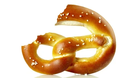 Eating Brezel isolated on white Background - Animation Stock Footage 150268691