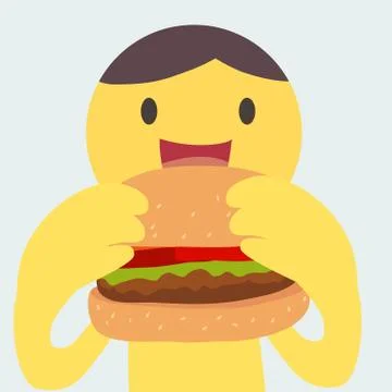 Eating burger Stock Illustration