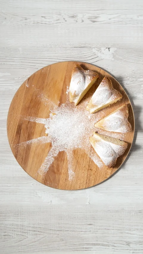 Eating cake bite by bite, stop motion. Plate of cake moving in the frame Stock Footage 276993231