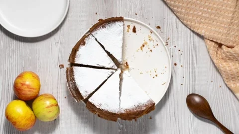 Eating cake bite by bite, stop motion. High quality 4k footage Stock Footage 284974348