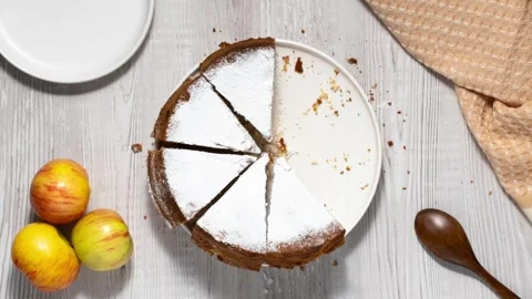 Eating cake bite by bite, stop motion. High quality 4k footage Stock Footage 285038064