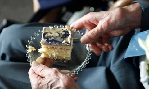 Eating cake Stock Photos
