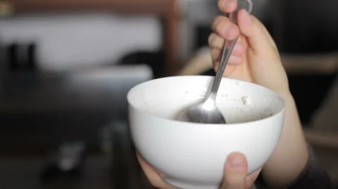 Eating cereals Video stock 33067388