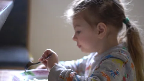 Eating child Stock Footage 127458869