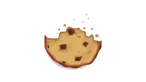 Eating cookie bite by bite finish it all. Chocolate chip biscuit diet clip Stock Footage 153247746