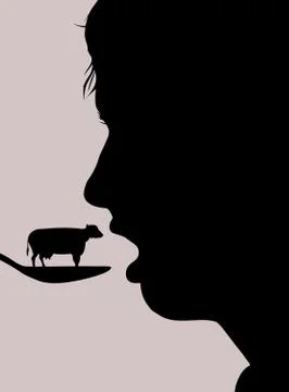 Eating cow Stock Illustration