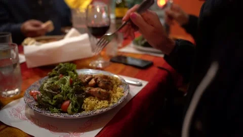 Eating a delicious Plate Stock Footage 142953900