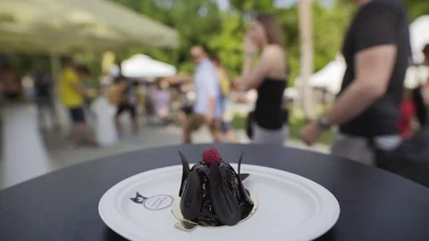 Eating dessert Stock Footage 77356064