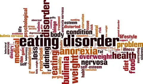 Eating disorder word cloud Stock Illustration